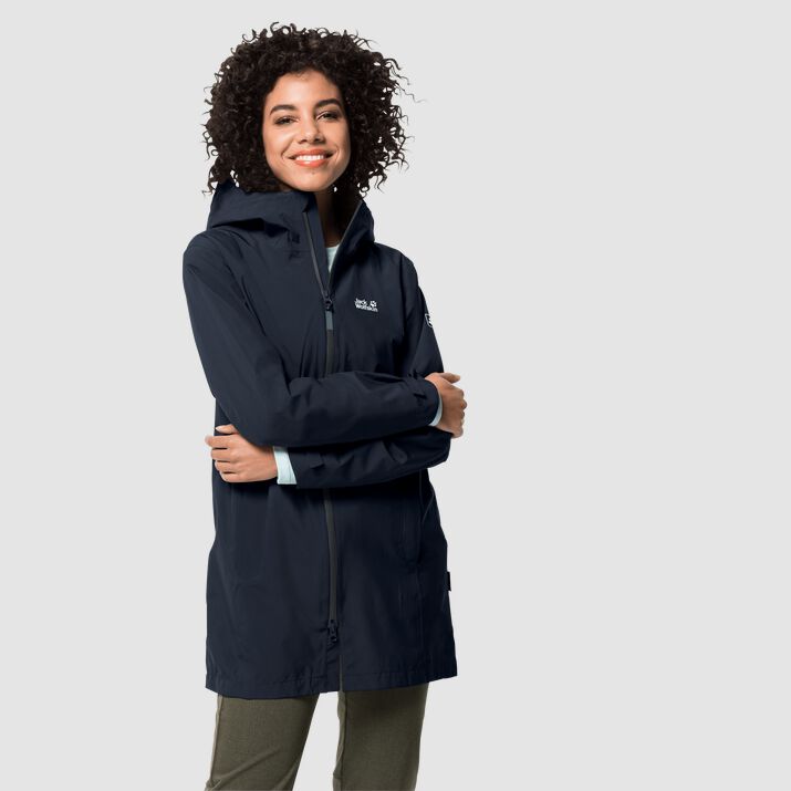 Jack Wolfskin Womens Jwp Rain Coat Blue 756938JBP